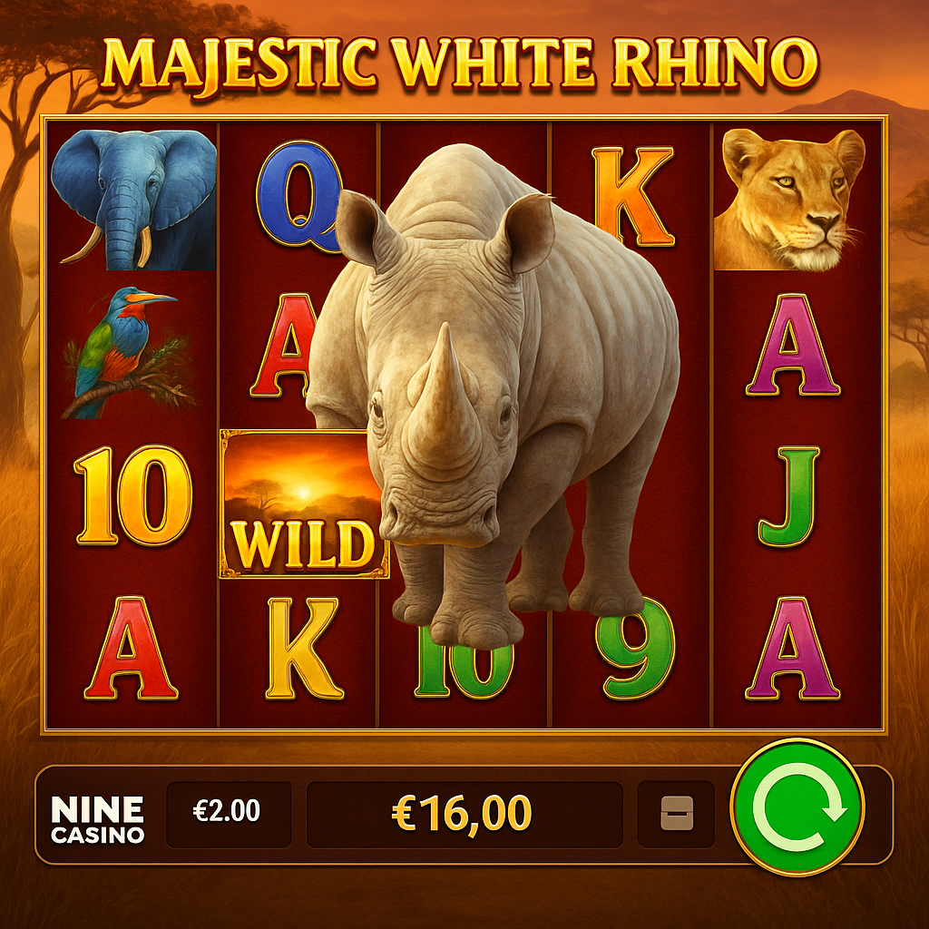 Nine Casino - Majestic White Rhino Slot Game